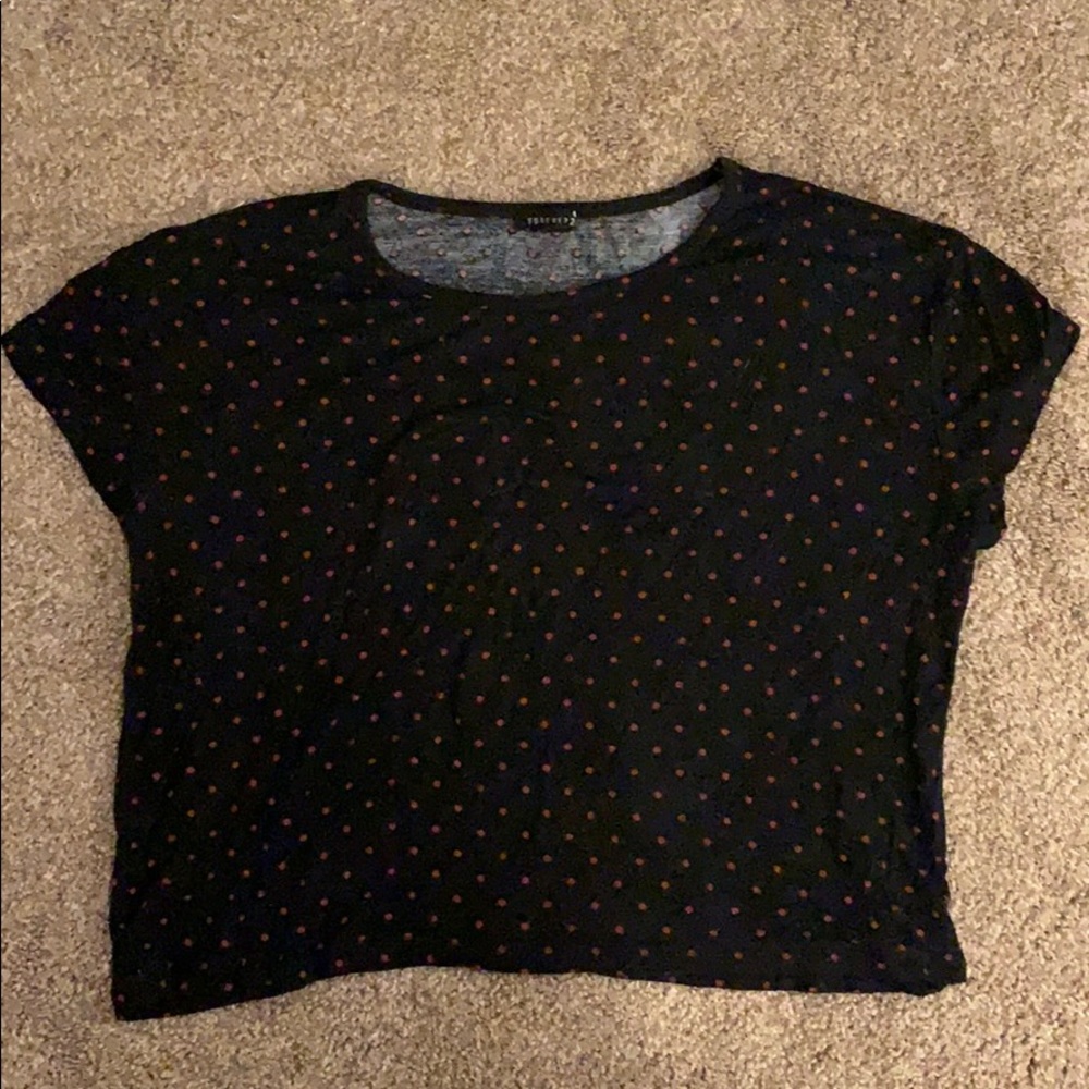 Forever 21 Black & Red Polka Dot T-Shirt